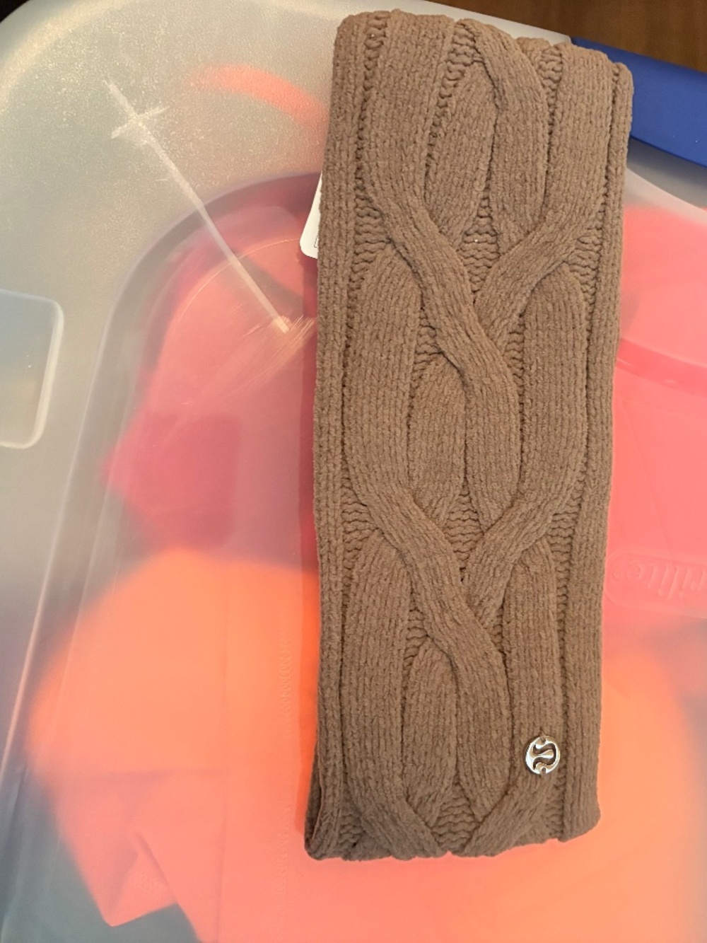 Lululemon Womens Cable-Knit Fleece-Lined Ear Warmer Color: Taupetastic